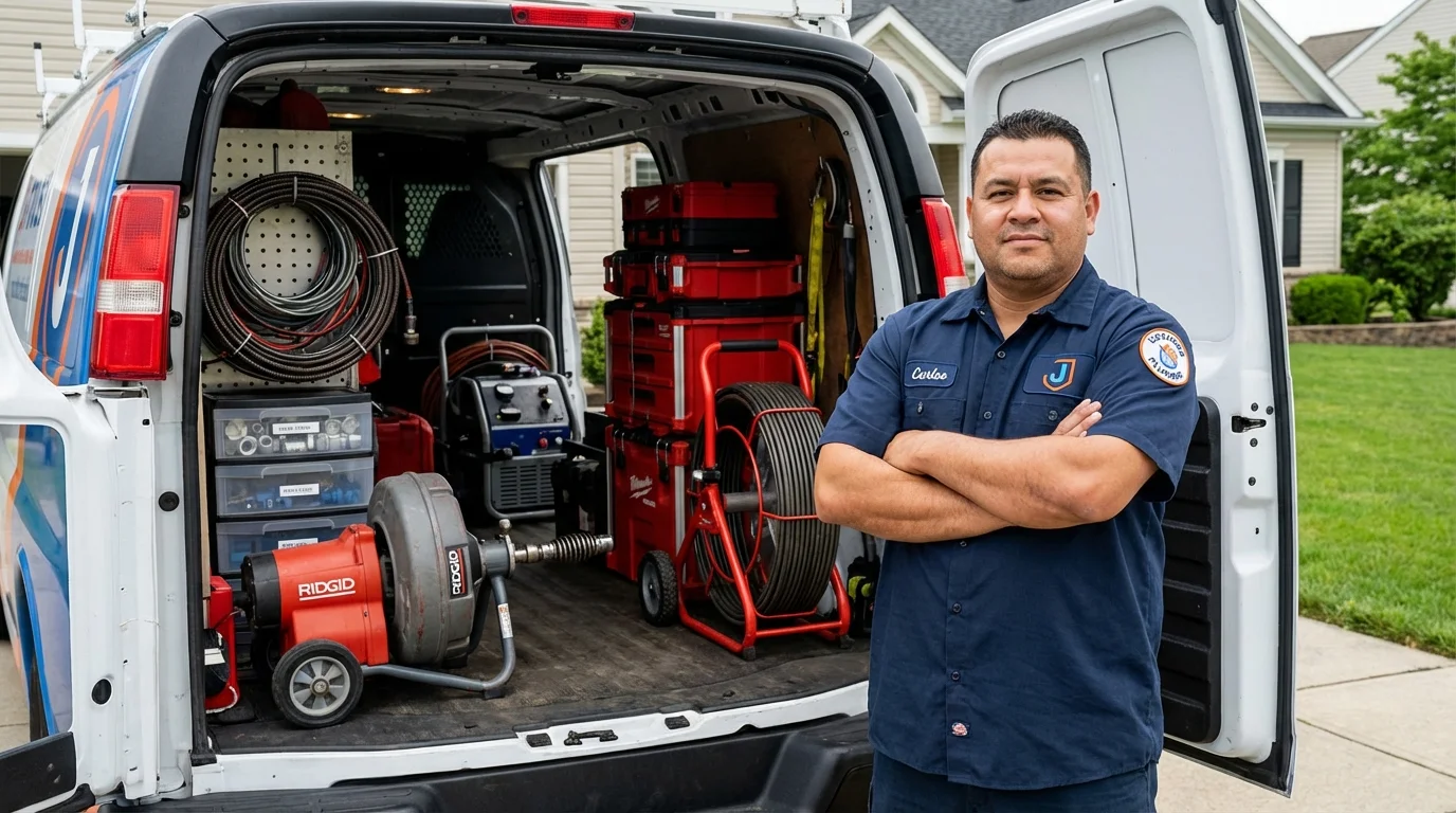 Professional drain cleaning equipment and Johns Plumbing LLC plumber in Merced