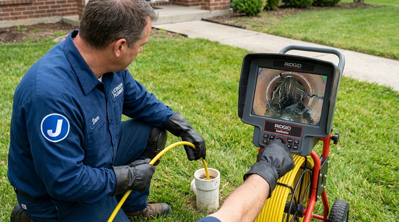 Sewer camera inspection being performed by Johns Plumbing LLC in Merced